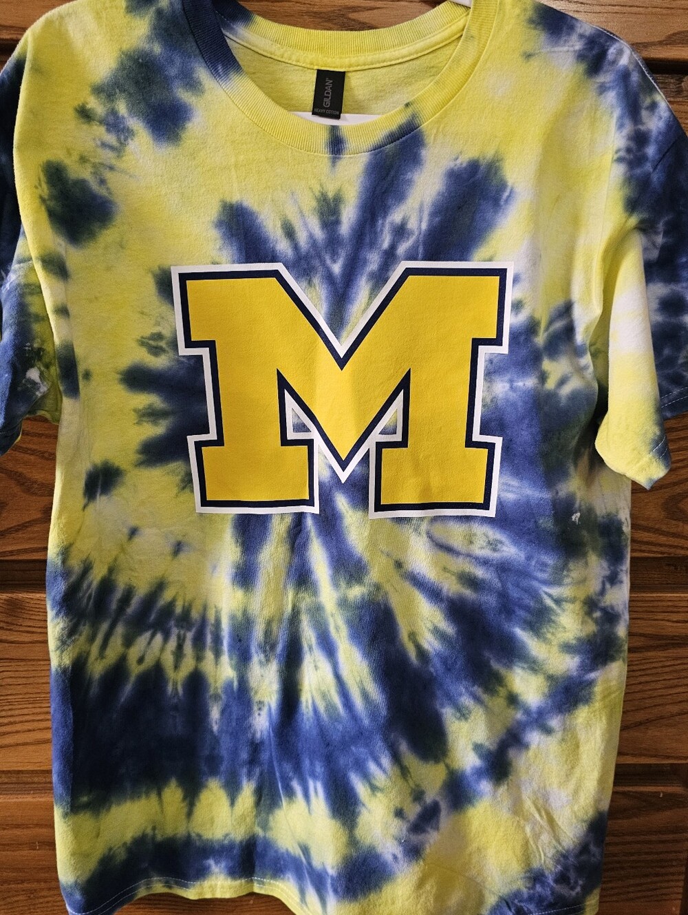 New - Michigan WolverinesBlue and yellow spiral tie-dye ONE OF A KIND  Michigan